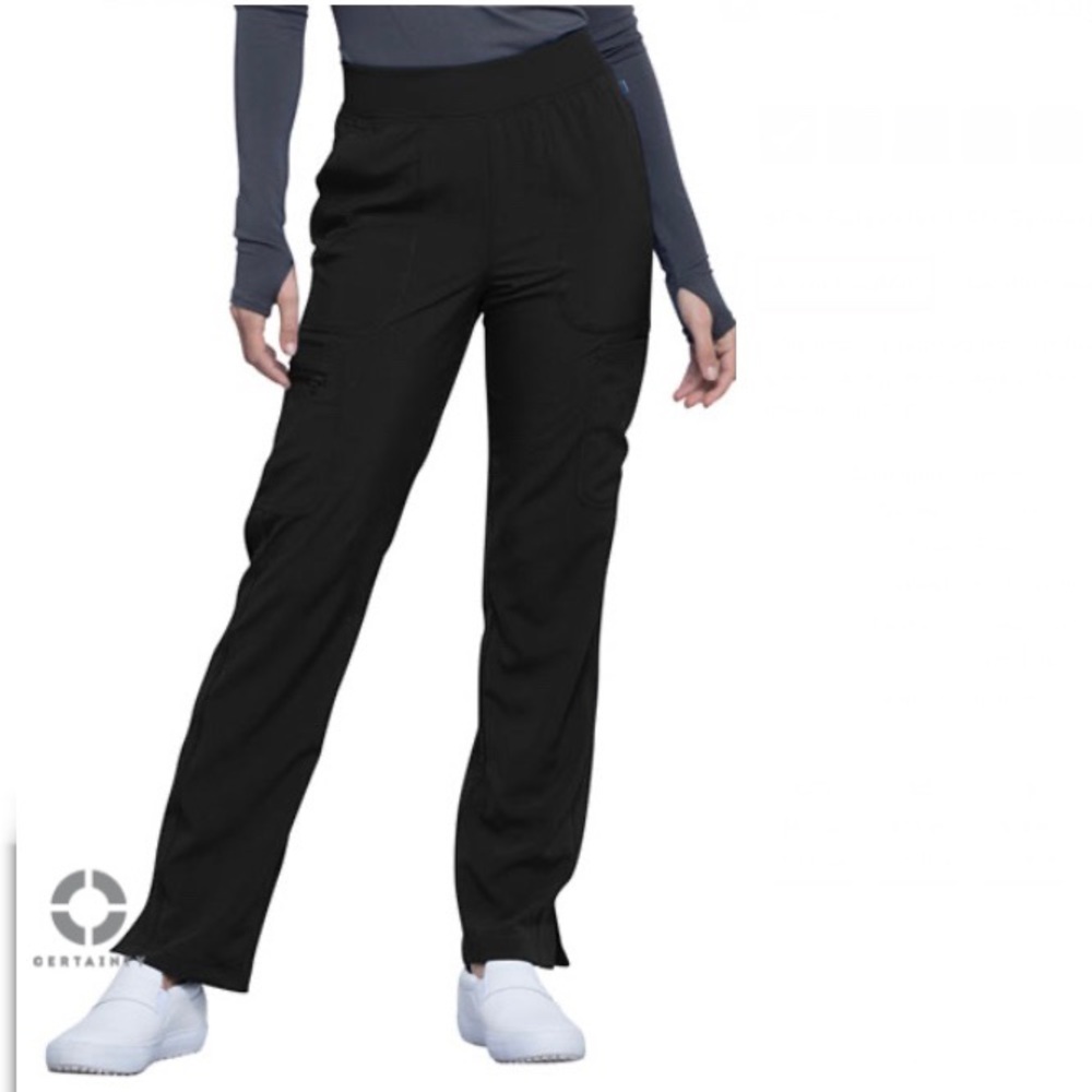 Mid-rise Tapered Leg Pull On Scrub Pant (Black)